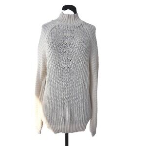 Altar'd State‎ Cream Knit Mock Neck Sweater XL Pullover Oversized Comfy Warm